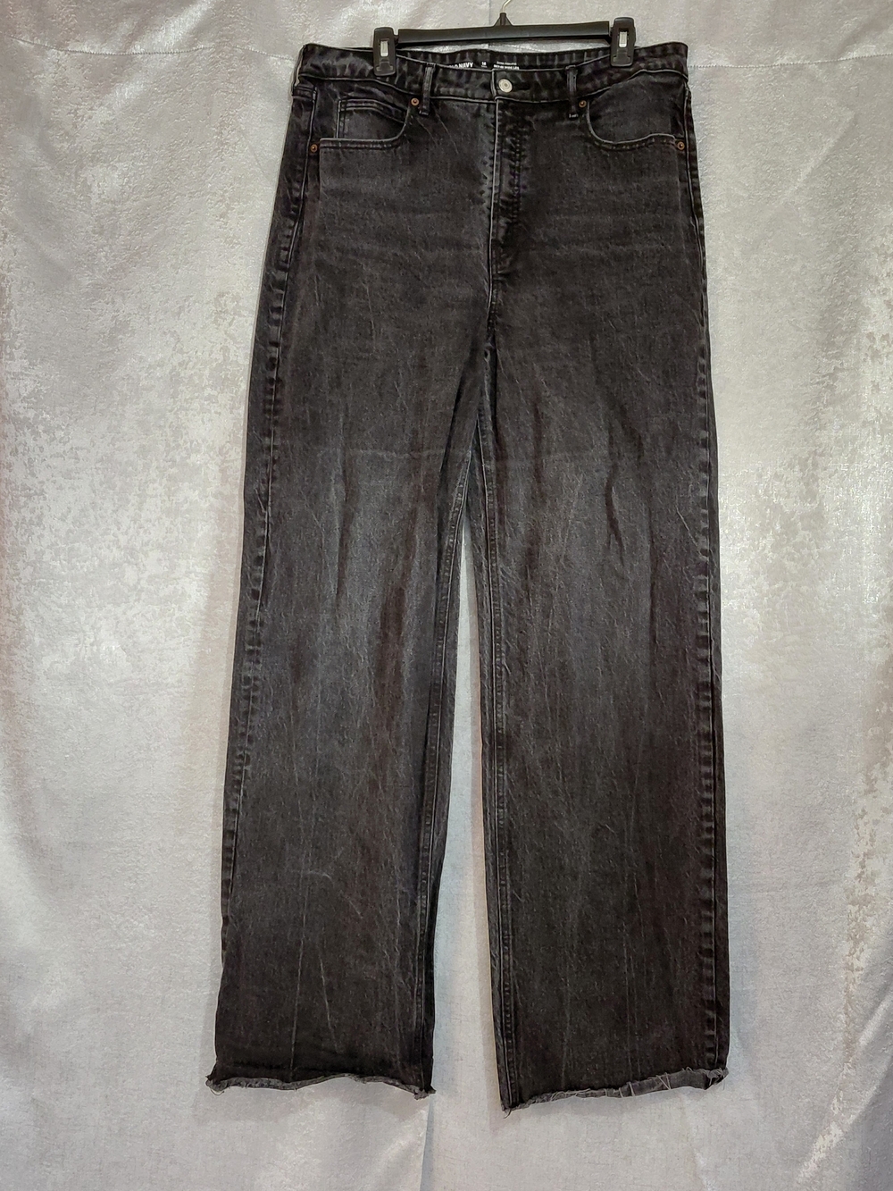 Old Navy Womens Sz 16 Tall Sky Hi Wide Leg Black Jeans 90's Y2k Style Jeans .
